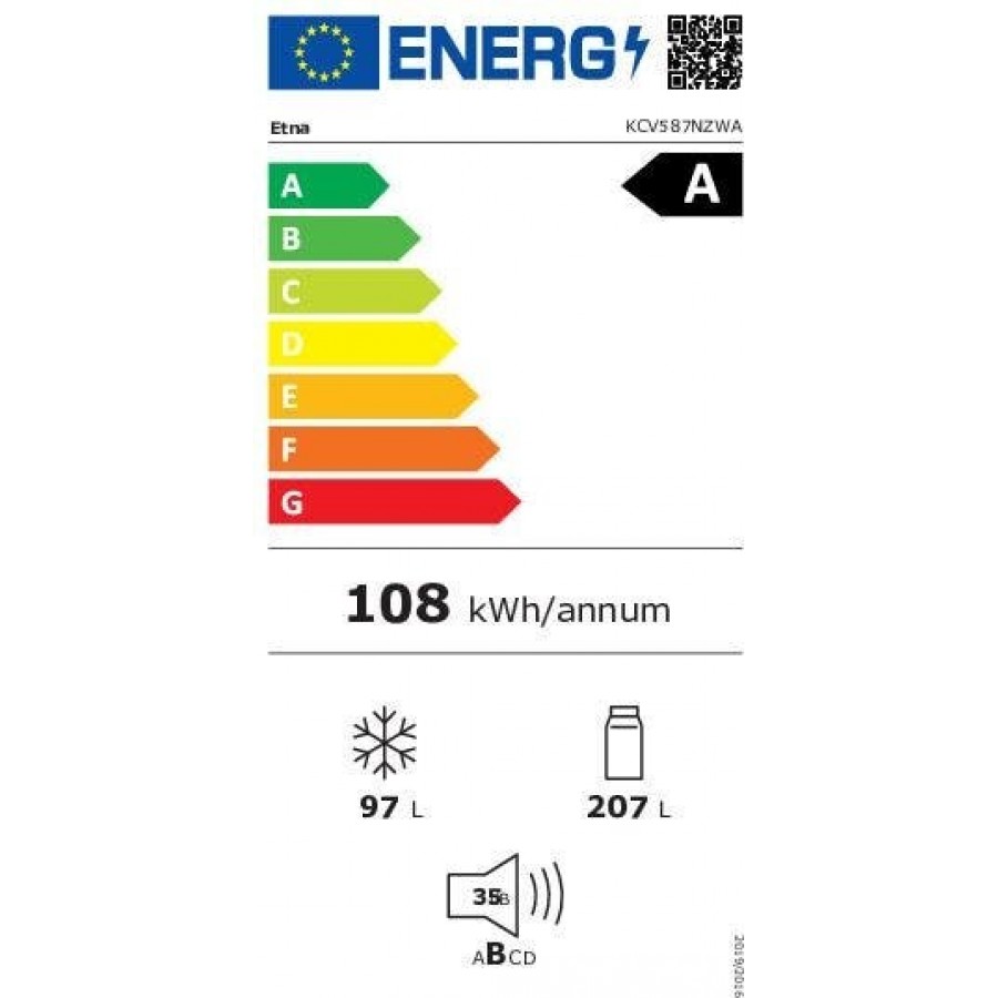 ETNA KCV587NZWA vrijstaande koel-vriescombinatie
