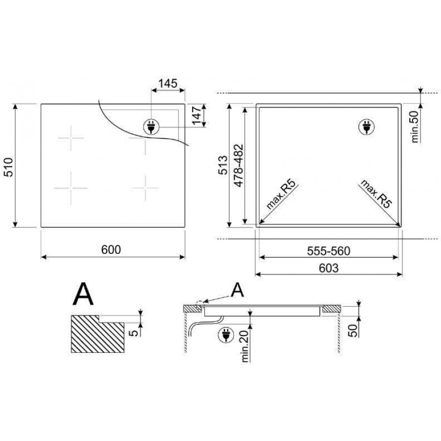 SMEG SI2B22641D Musa inductie kookplaat