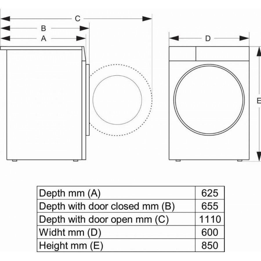 Hisense DH3E900BWCB warmtepompdroger