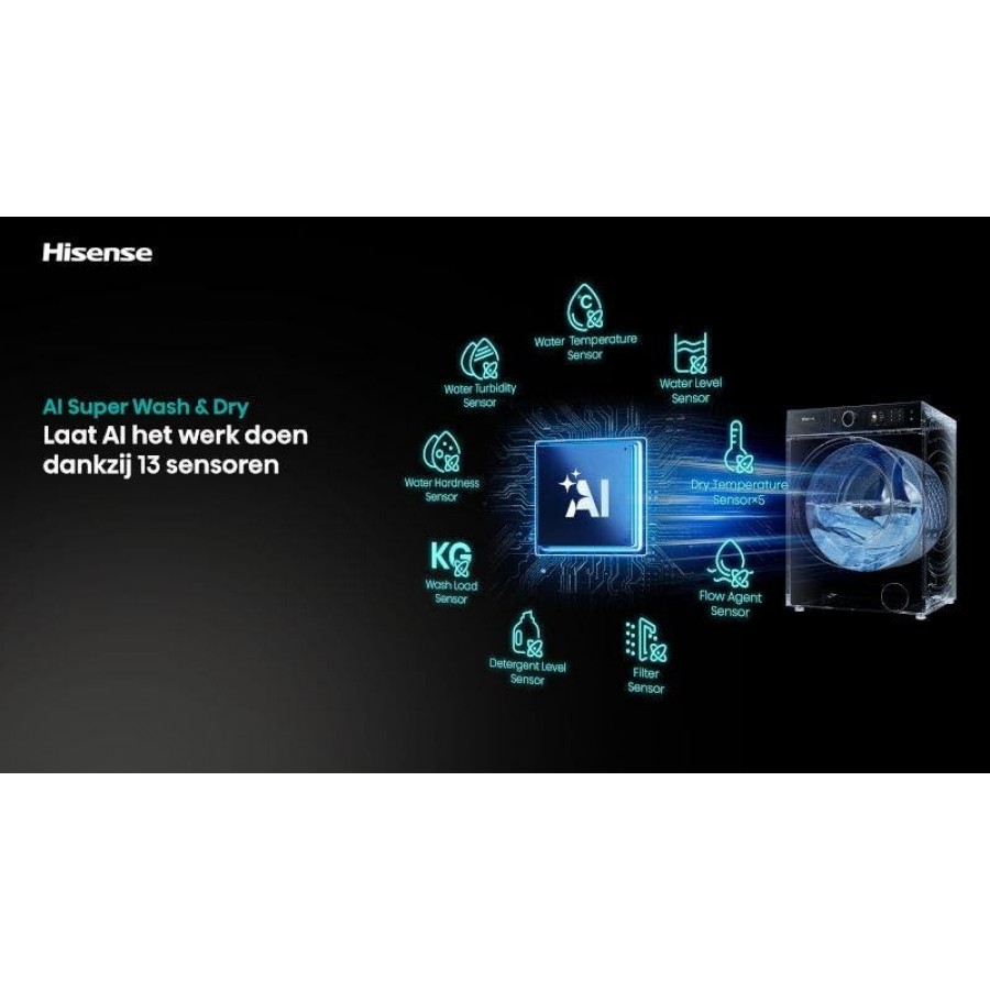 Hisense WD5I1245BBRH/BLX was-droogcombinatie