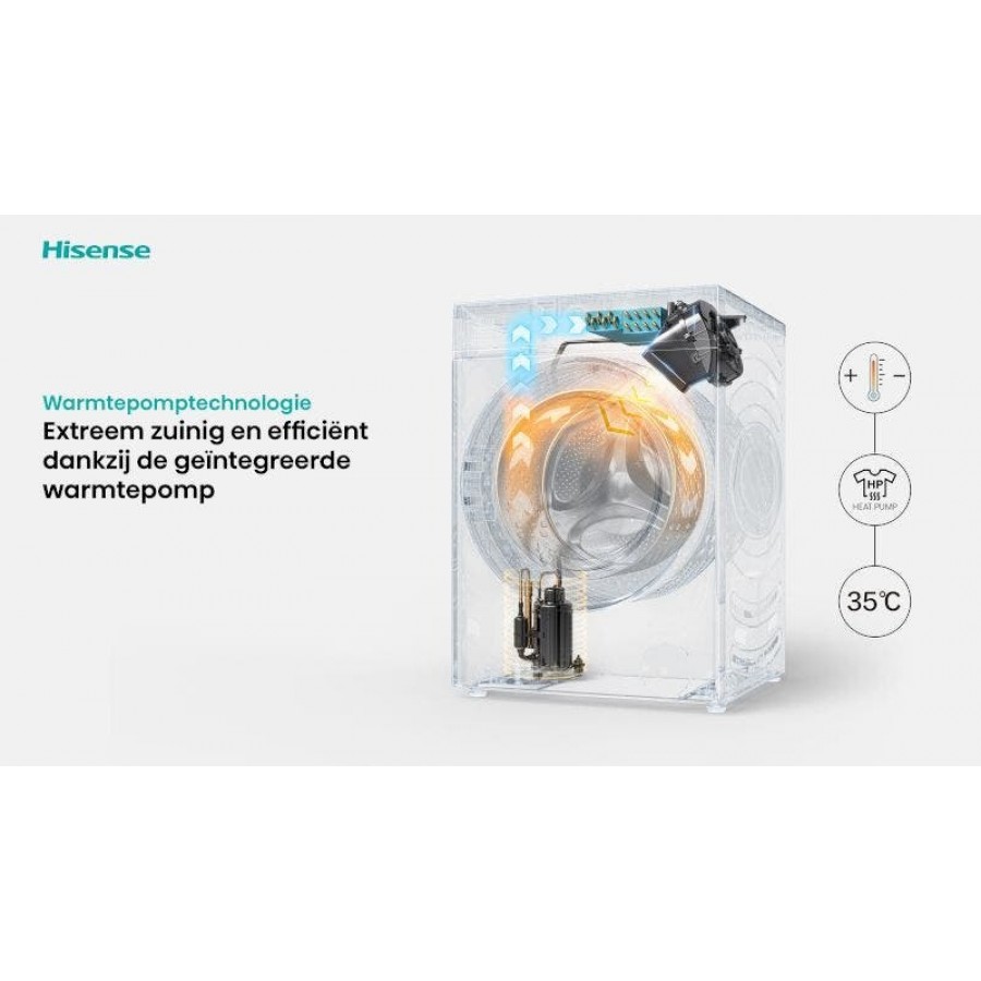 Hisense WD5I1245BBRH/BLX was-droogcombinatie