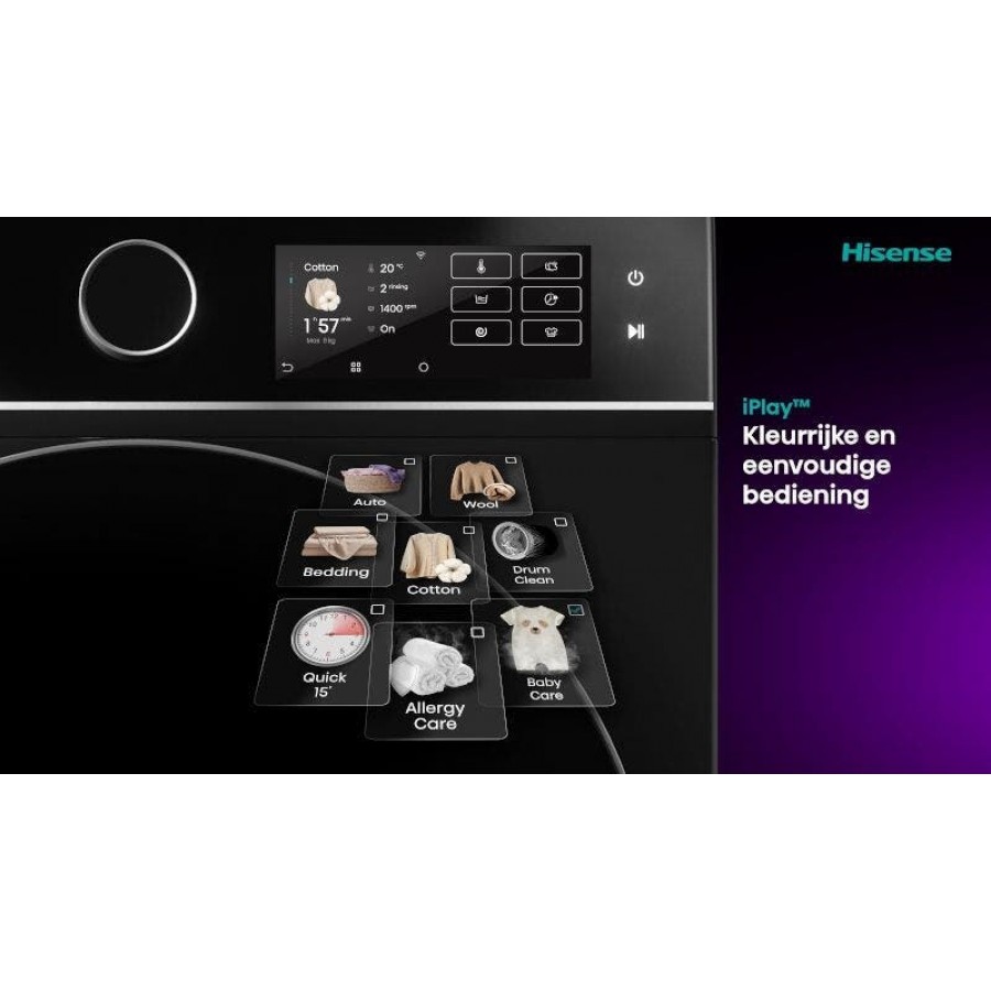 Hisense WD5I1245BBRH/BLX was-droogcombinatie