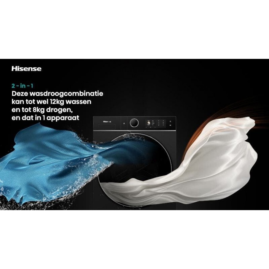 Hisense WD5I1245BBRH/BLX was-droogcombinatie