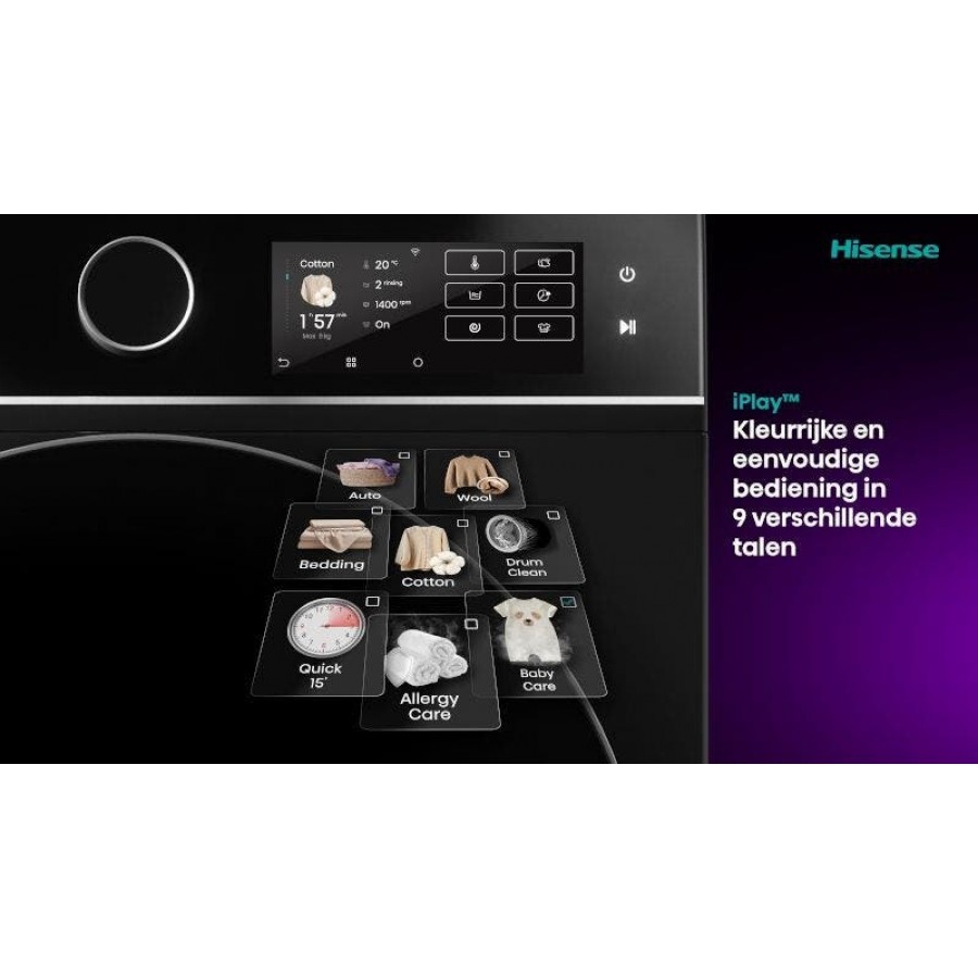 Hisense WD5I1245BBRH/BLX was-droogcombinatie