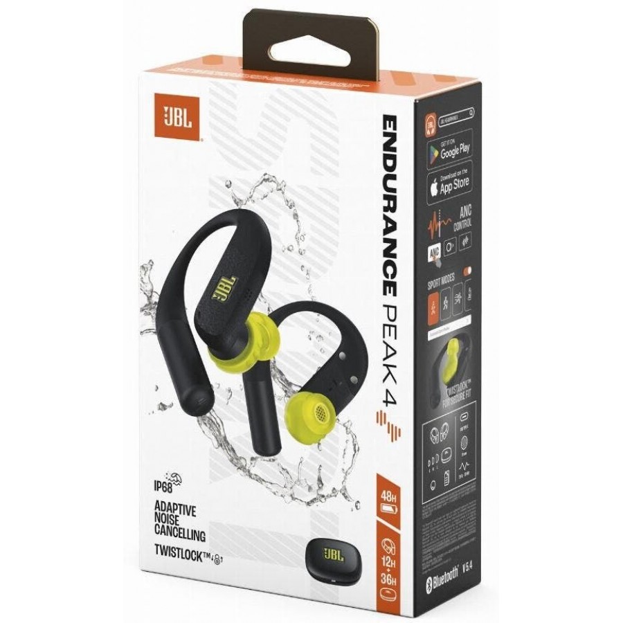 JBL Endurance Peak 4 - Zwart & Lime in-ear hoofdtelefoon