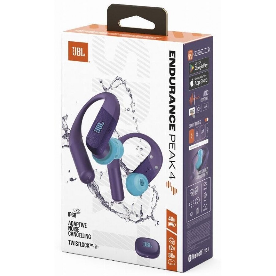 JBL Endurance Peak 4 - Paars in-ear hoofdtelefoon
