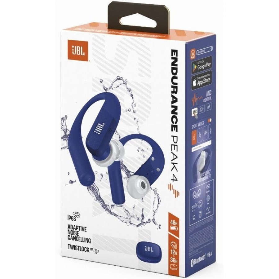 JBL Endurance Peak 4 - Blauw in-ear hoofdtelefoon