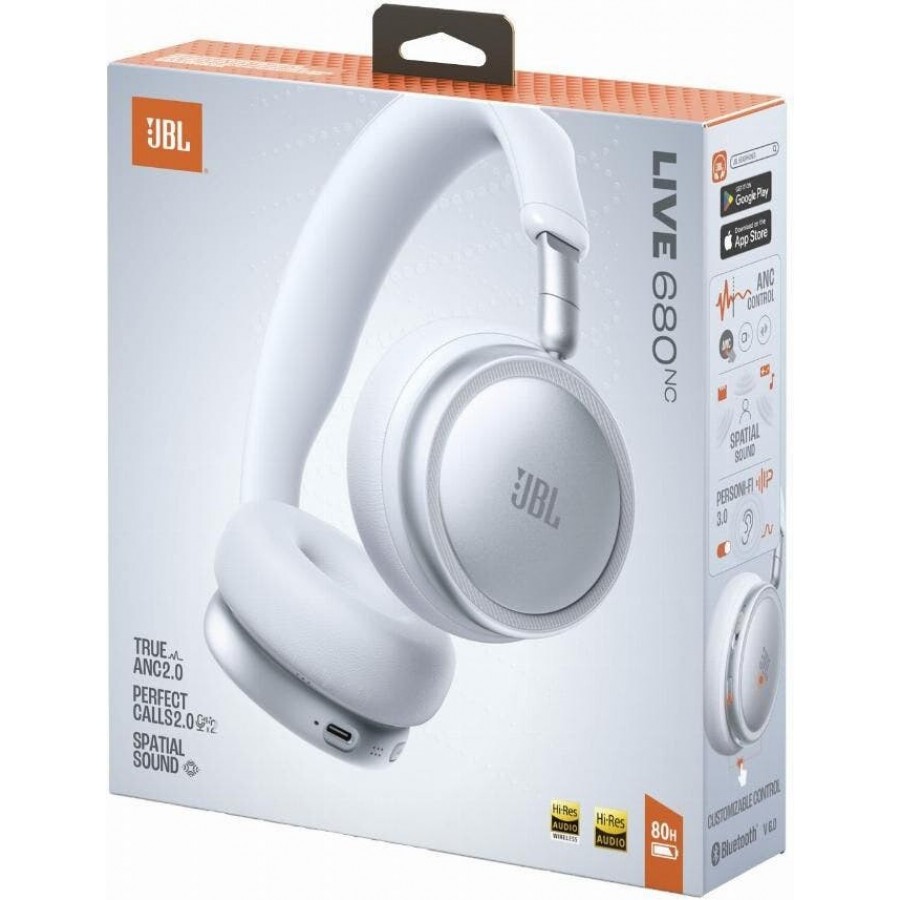 JBL Live 680NC - Wit on-ear hoofdtelefoon