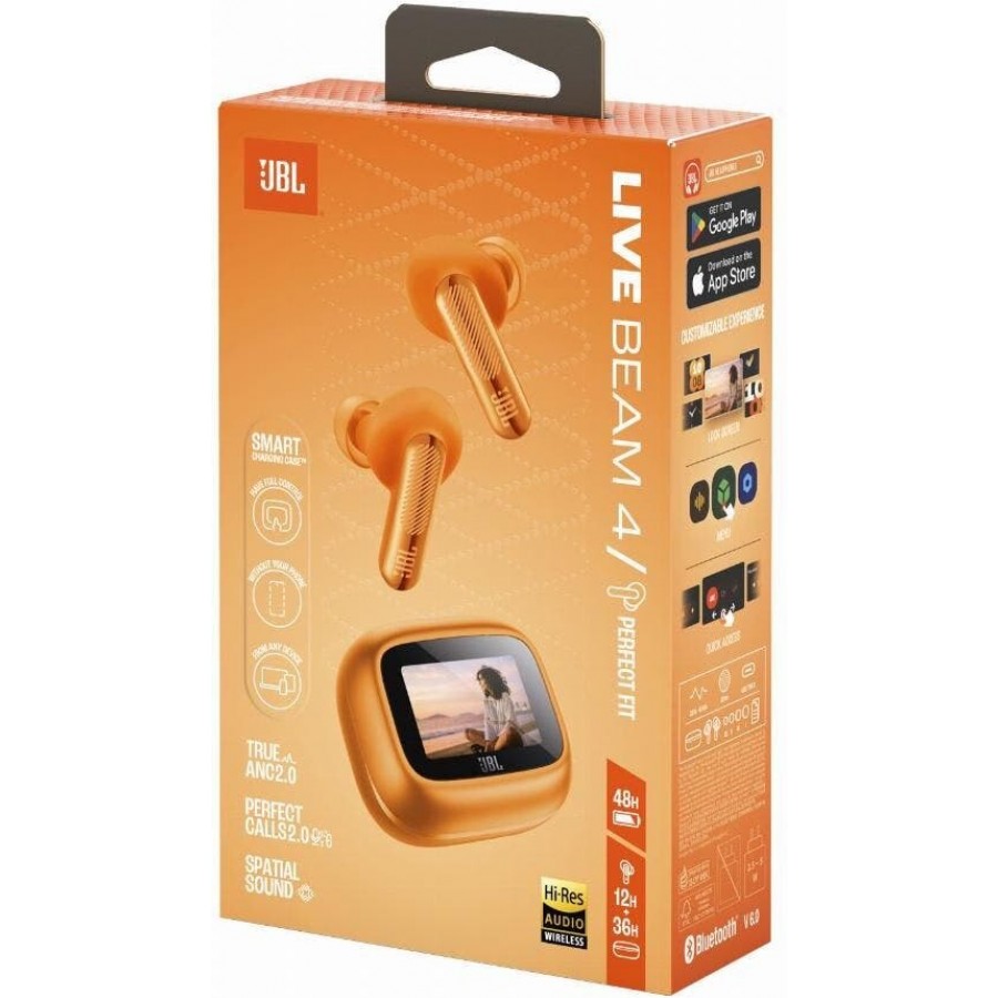 JBL Live Beam 4 - Oranje in-ear hoofdtelefoon