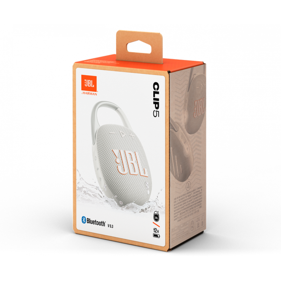 JBL Clip 5 Wit draadloze luidspreker