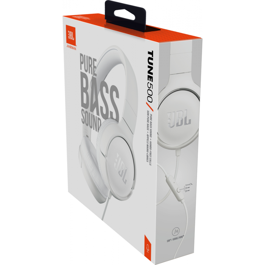 JBL TUNE 500 WIT on-ear hoofdtelefoon