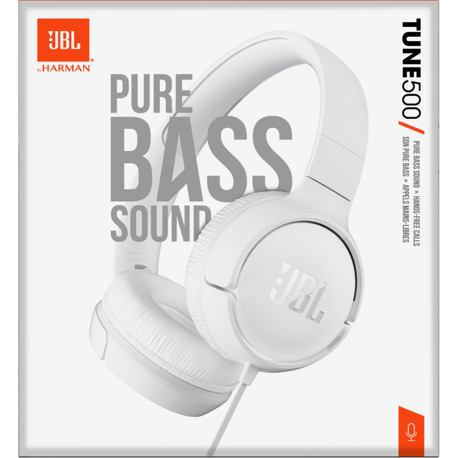 JBL TUNE 500 WIT on-ear hoofdtelefoon