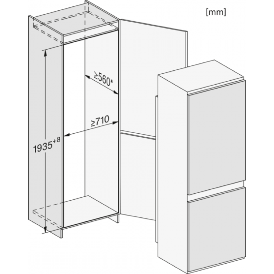 Miele KFN7913E inbouw koel-vriescombinatie