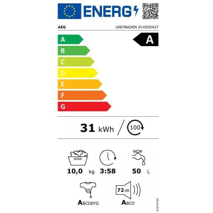 AEG LR87BADEN voorlader wasmachine
