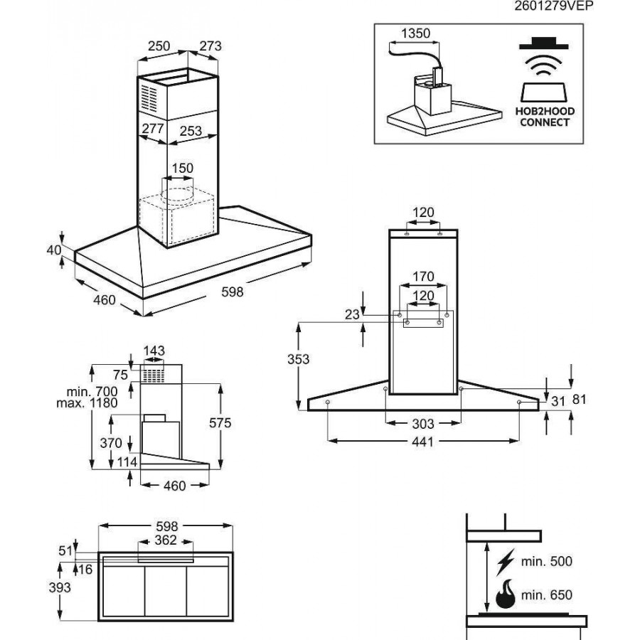 AEG DKB6671HB wandafzuigkap