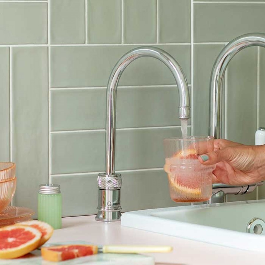 Quooker Classic Nordic Round Single tap kokend- en warm waterkraan