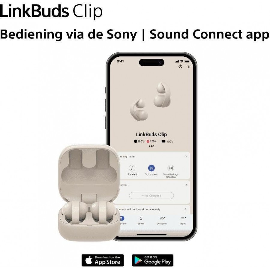 Sony LinkBuds Clip - Groen open-ear hoofdtelefoon