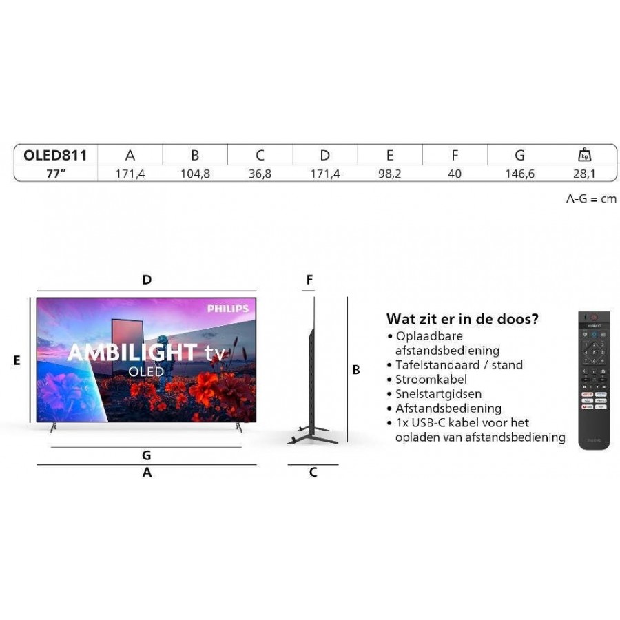 Philips 77OLED811/12 OLED televisie